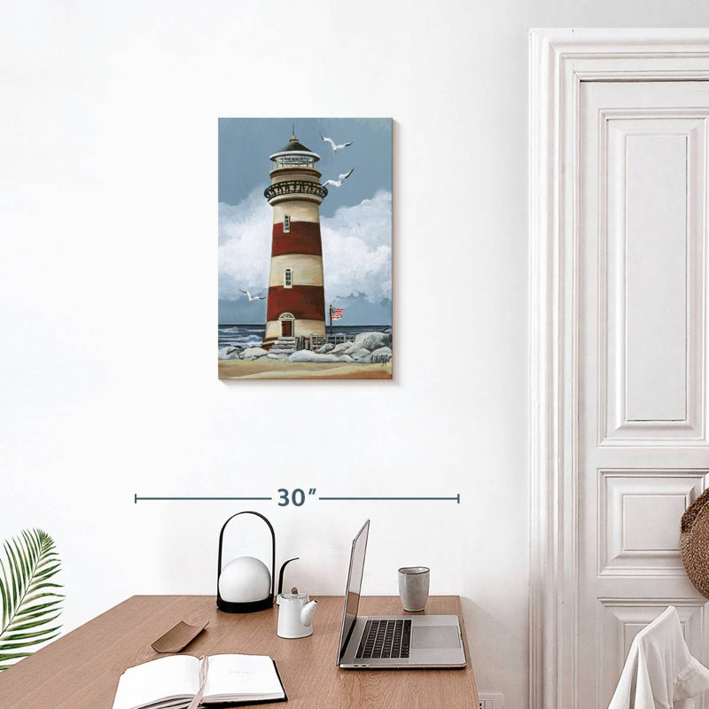 Aletra Simple Red Lighthouse, 24" H x 16" W