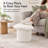 18.1" Modern Mushroom Teddy Upholstered Ottoman Footstool for Living Room-1300998422