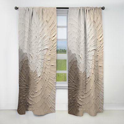 Graceful Minimalism Beige Muted Art - Minimalism Abstract Blackout Curtain - 1 Panels