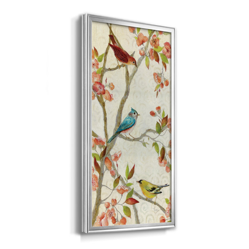 Chanson du printemps - Peinture sur toile encadrée, H 10,5 po x l 18,5 po x P 1,5 po, Argent