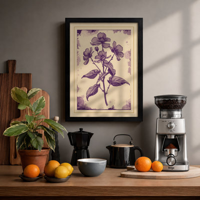 Purple Bloom Study Botanical - Framed Print