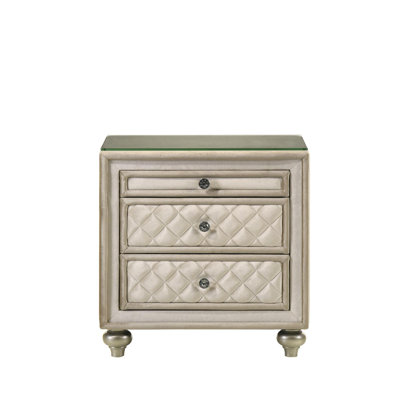 Lucienne Beige Velvet Nightstand