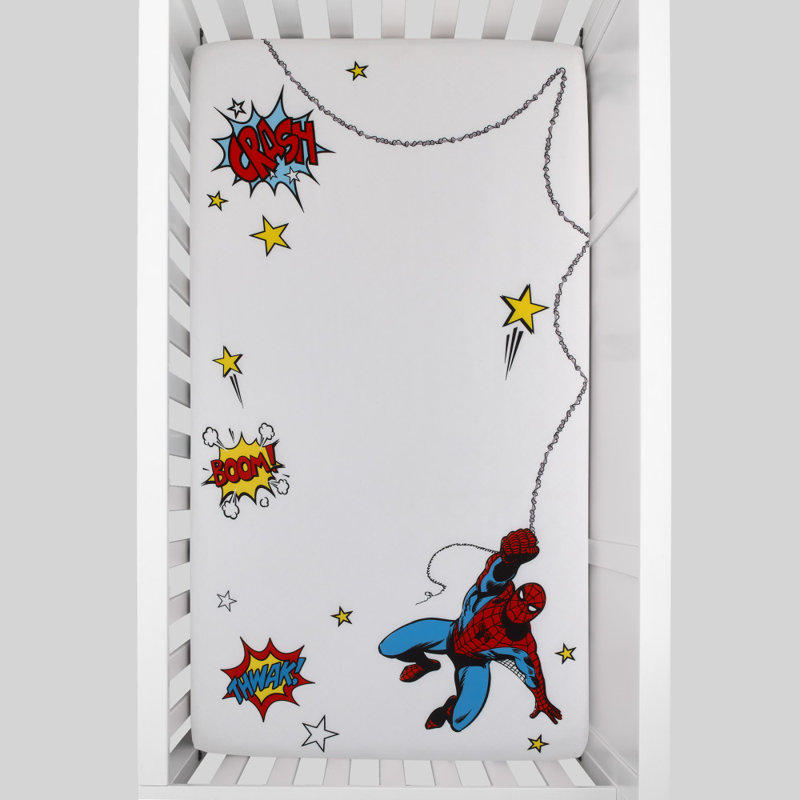 Drap-housse pour lit de bébé Nojo Spiderman