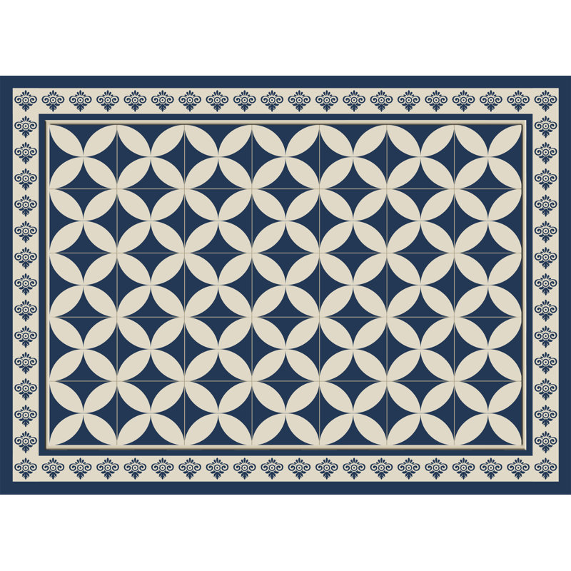 Kobbe Vinyl Abstract Rectangle Placemat, Blue