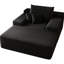 Chaise longue en velours côtelé noir pour le confort d'un cinéma maison, sans assemblage, siège profond surdimensionné avec un sommeil spacieux, matériau doux pour la peau, éponge haute densité, conception lombaire ergonomique et-964660601