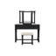 Ensemble de meuble-lavabo unique moderne avec tabouret et tiroirs à miroir pliables avec placage en panneau de fibres à densité moyenne de couleur noire-59476608