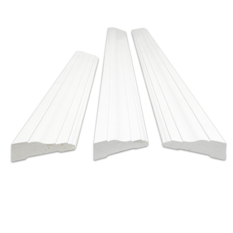 White Prefinished Finger Jointed Wood Door Casing Set