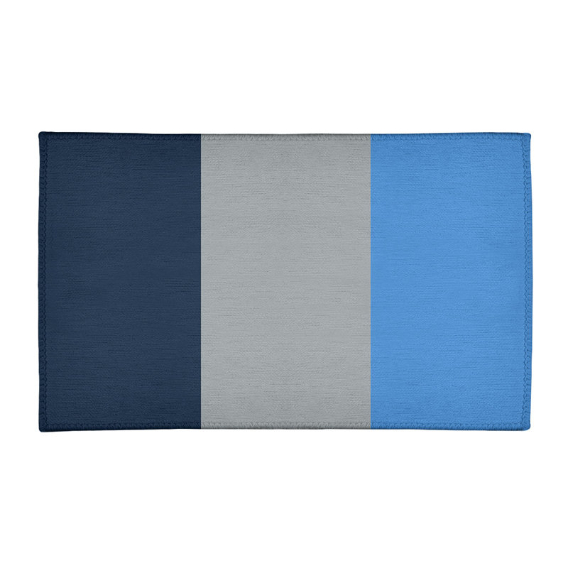 Tapis à rayures en poly-gris tennessee foote, Rectangle 2 pi x 3 pi