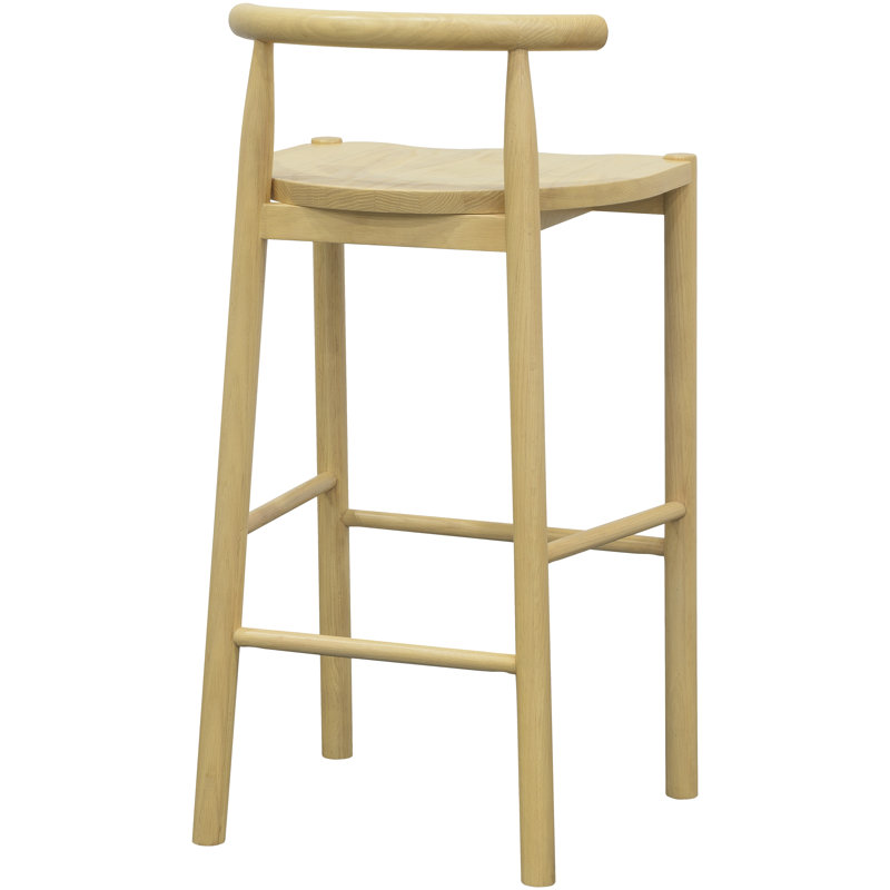 Davion Solid Wood 30" Bar Stool, Tan