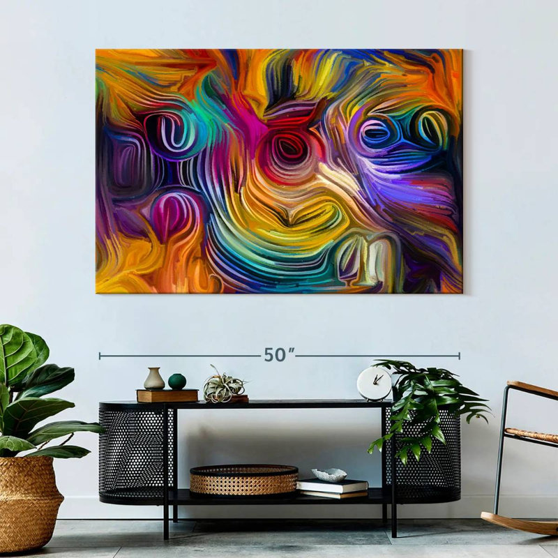Avery Abstract Tropical Flowers, 34" H x 51" W