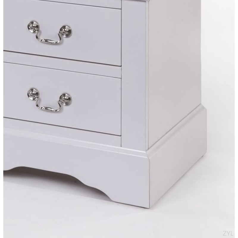Philippe III White Finish Nightstand, White 1