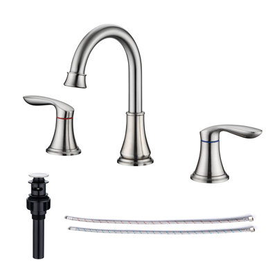 Widespread 2-handle Bathroom Faucet with Drain Assembly