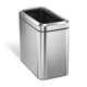 simplehuman 25 Liter / 6.6 Gallon Slim Open Commercial Trash Can, Brushed Stainless Steel