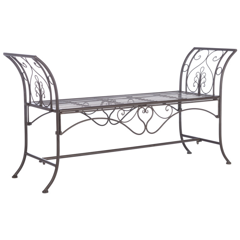 Banc de jardin en métal Geddes, Brun rustique