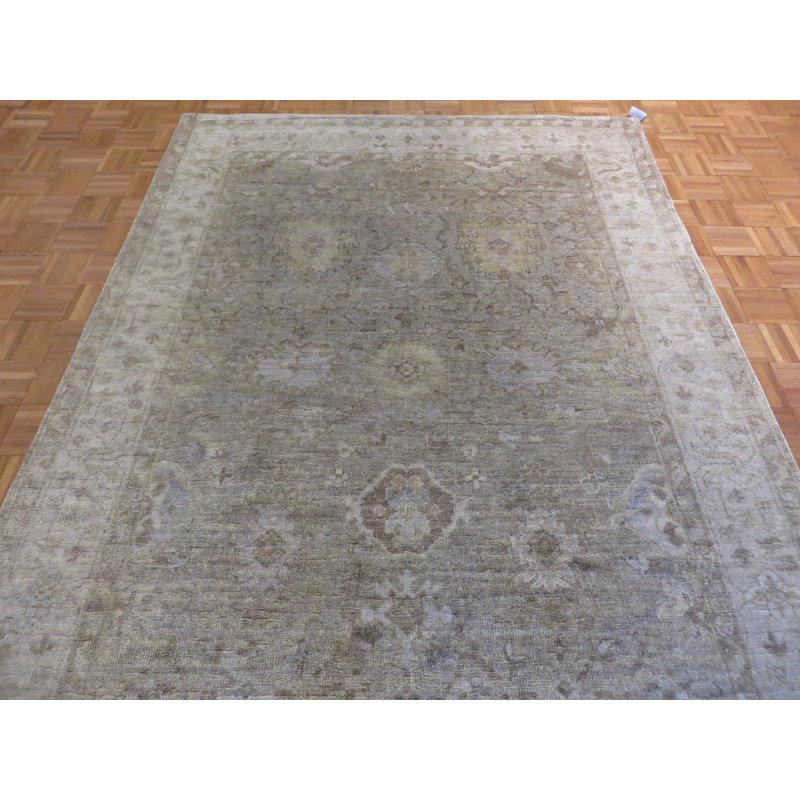Tapis de zone en laine 9 pi x 8 pi 9 po noué la à la main one-of-kind Josephson