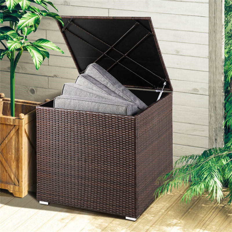 Ebern Designs Eva-Lily 75cm W 300L Water Resistant Deck Box, Brown