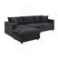 Canapé modulaire moderne 101 * 66 "avec coussins décoratifs, ensemble de canapé en L en forme de nuage avec siège large, ensemble de canapé en tissu confortable en polyester 4 places avec repose-pieds mobile pour salon, appartement, bureau, 4 couleurs-1642078787