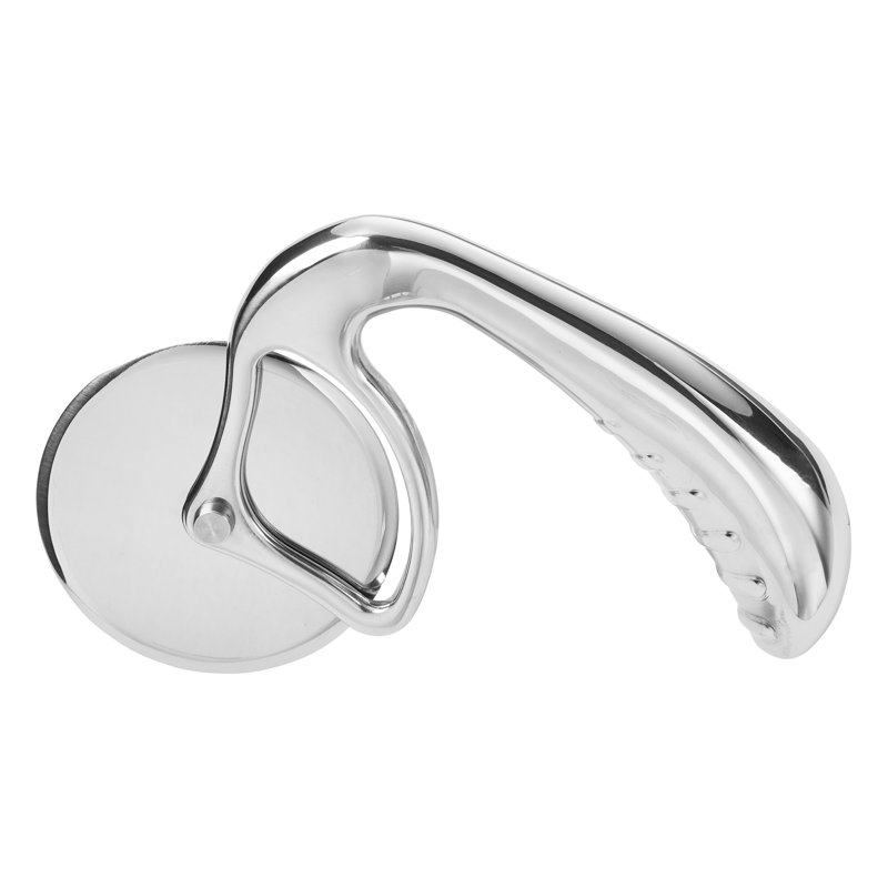 Ergonomic Stainless Steel Pizza Cutter Wheel with Curved Handle