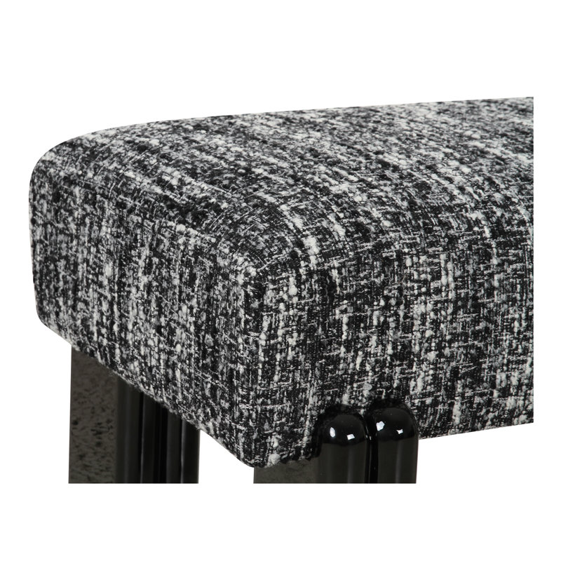 Priya Upholstered Bench, Black, Black