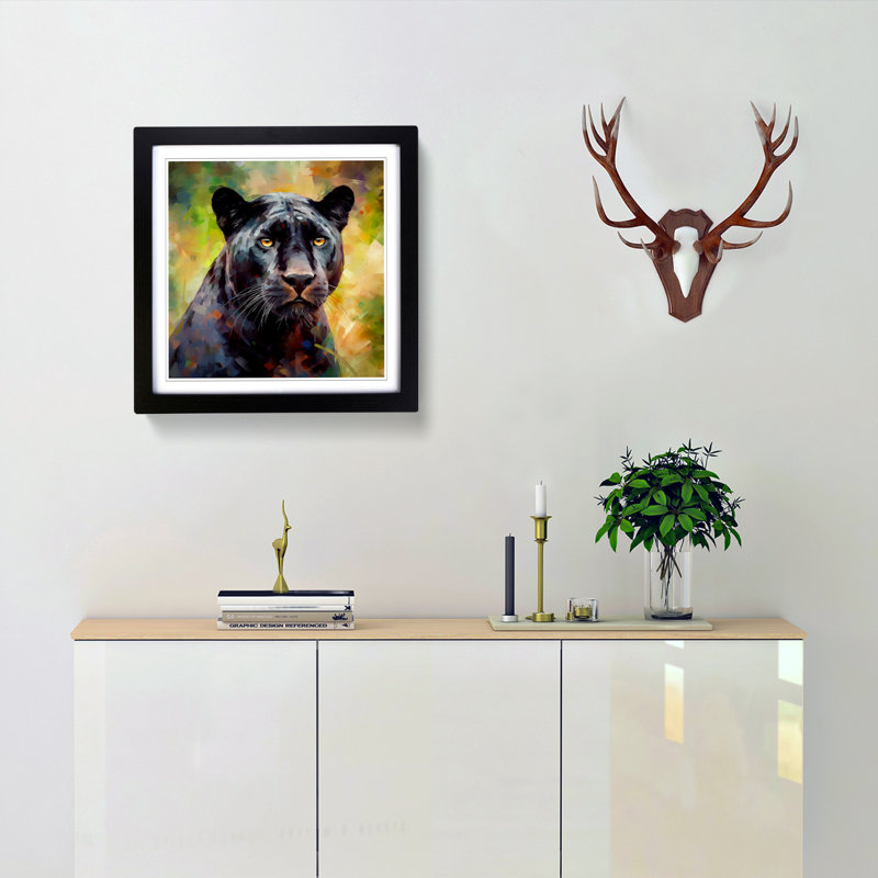 Panther Impressionism - Framed Print, Black