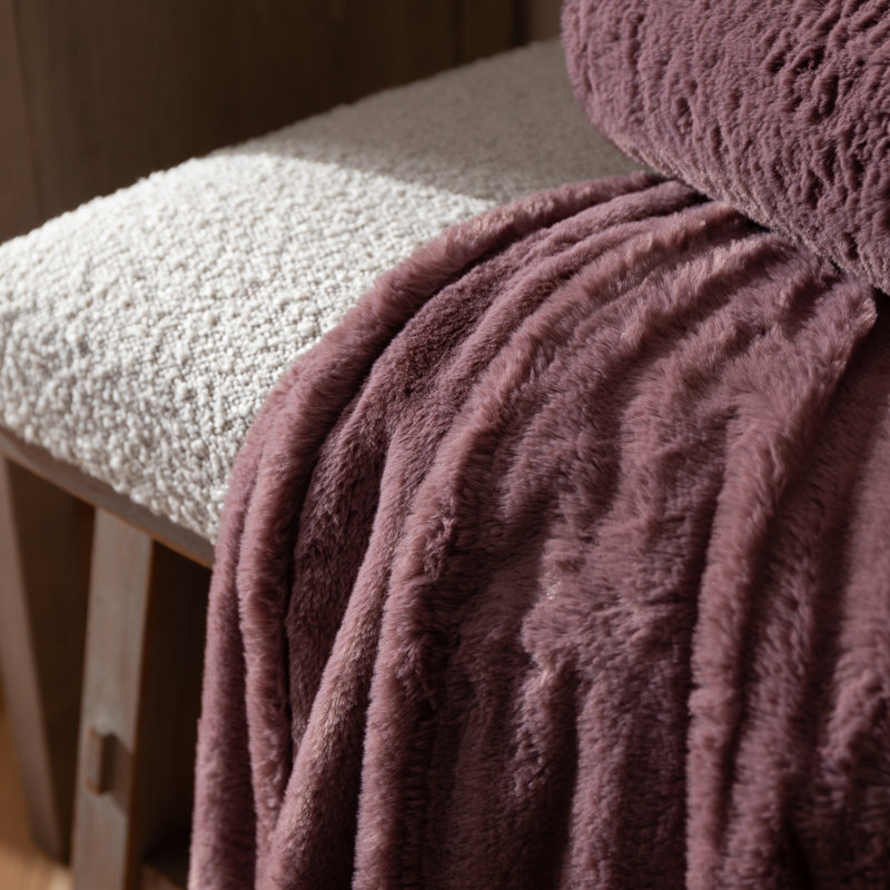 Kallu Throw Machine Woven Throw Blanket, 130cm W x 170cm L, Pink
