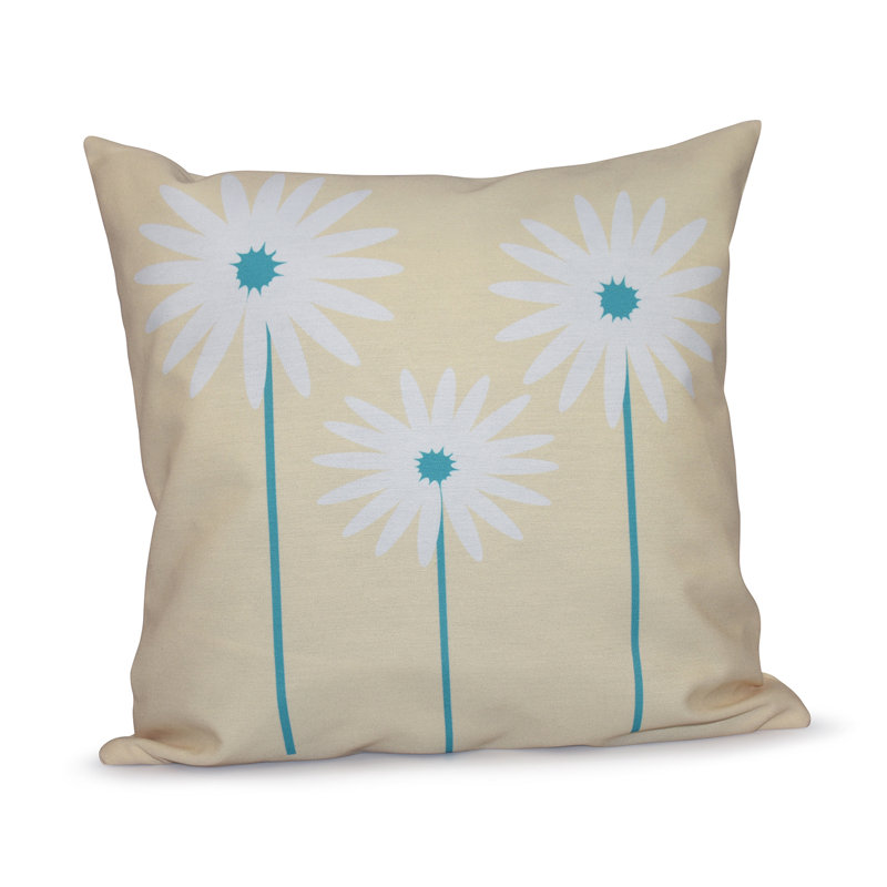 Housse et insert de coussin carré Daisy May, H 16 po x l 16 po x P 1 po, Jaune