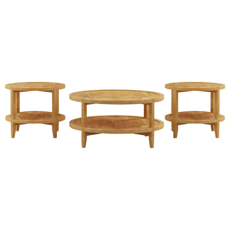 Ensemble de table basse et de table ronde 3 pièces Elliott Maple