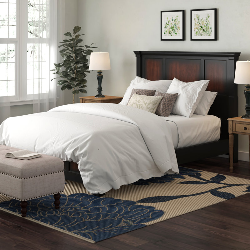Solid Wood Standard Bed, Queen, Rustic Cherry