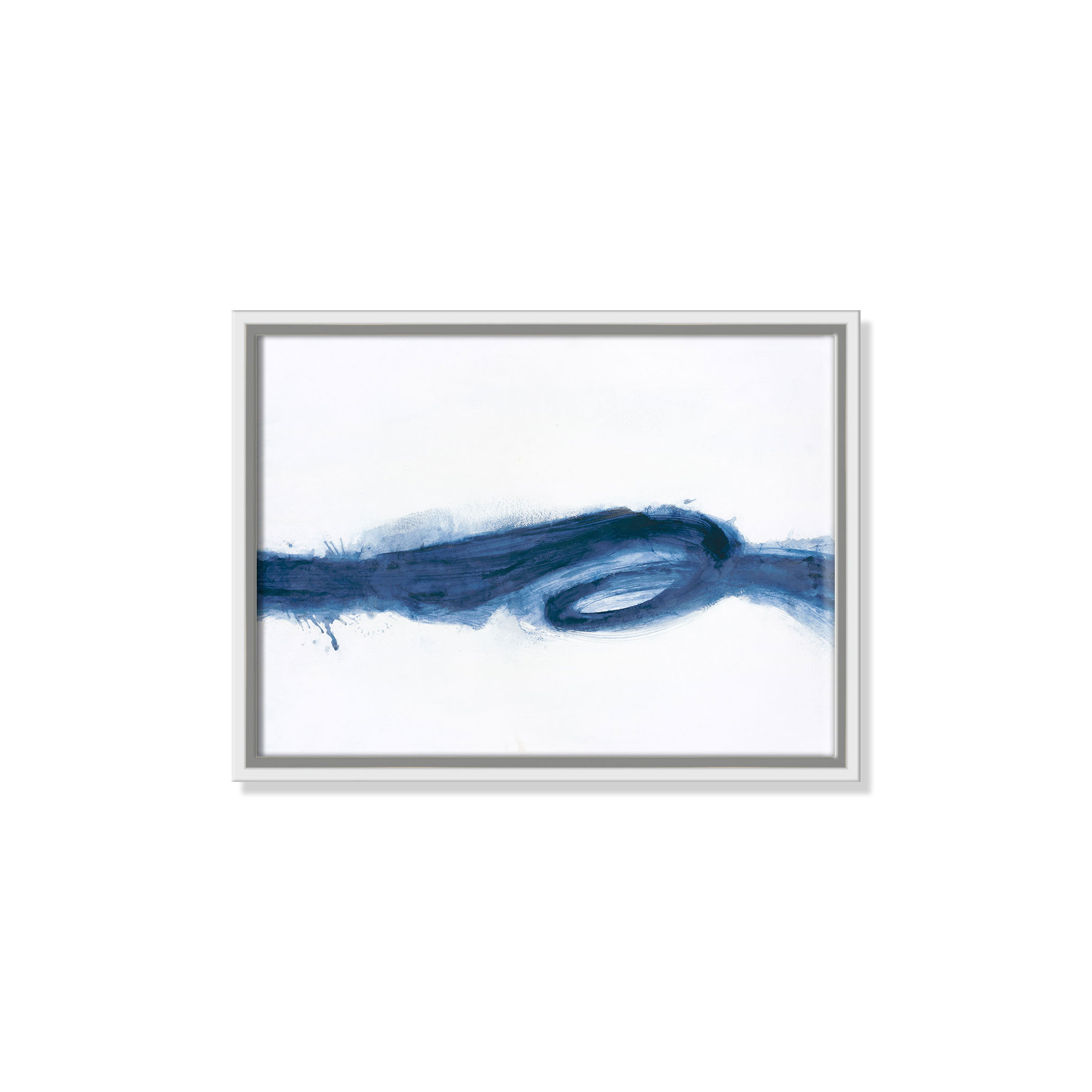 Liquid Flow - Floater Frame Painting Print on Canvas, White Framed, 18" H x 24" W x 2" D