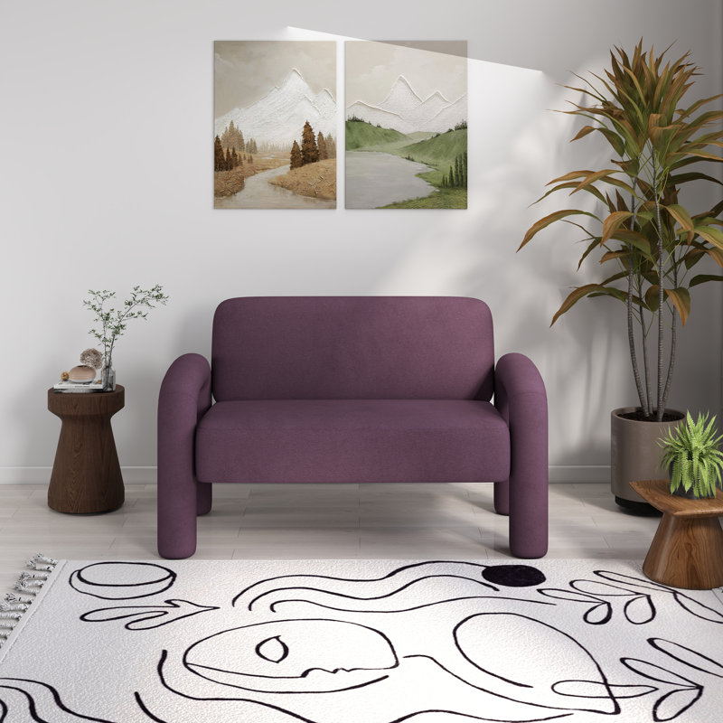 Causeuse en velours 2 places Iryanna, Mauve
