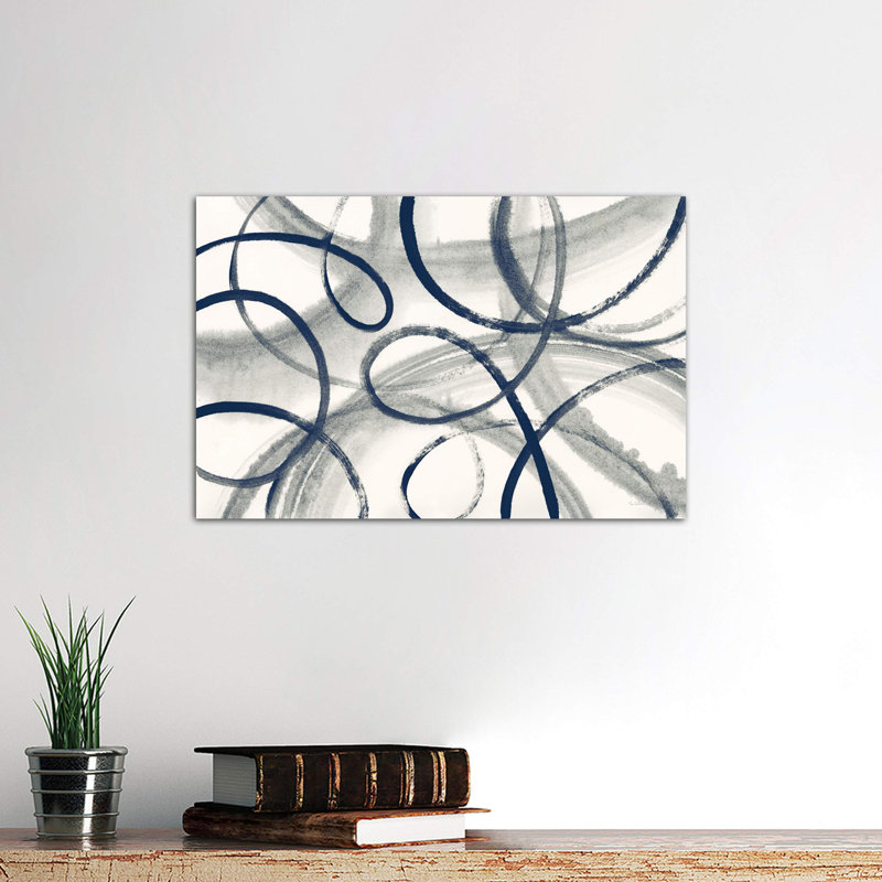 Calligraphia With Navy by Sue Schlabach - Wrapped Canvas Print, 66.04 cm H x 45.72 cm W x 3.175 cm D