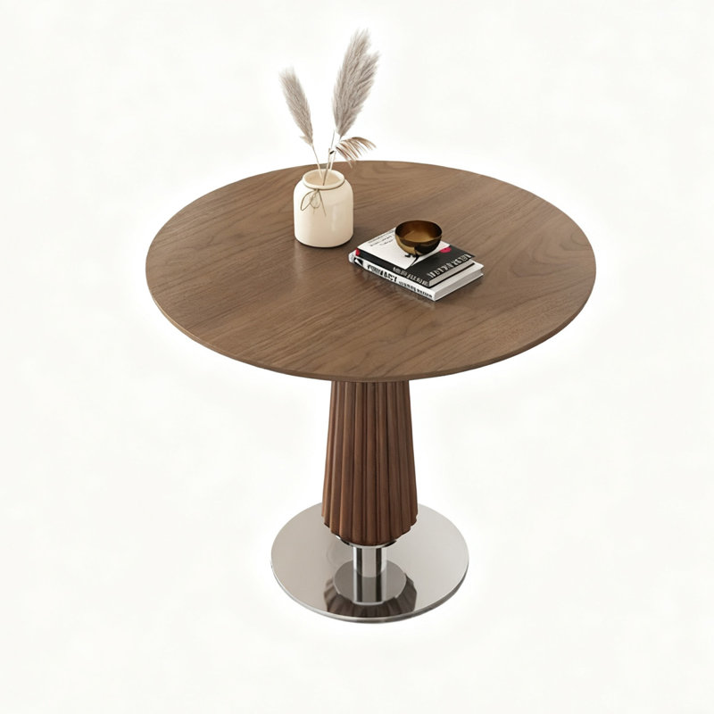 Walnut Round Solid Wood Dining table, Walnut