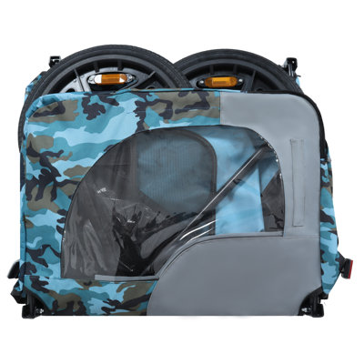 Remorque de vélo robuste pliable pour animaux avec roues tout-terrain de 16 po - Universal Cargo Dog Cargo Carrier