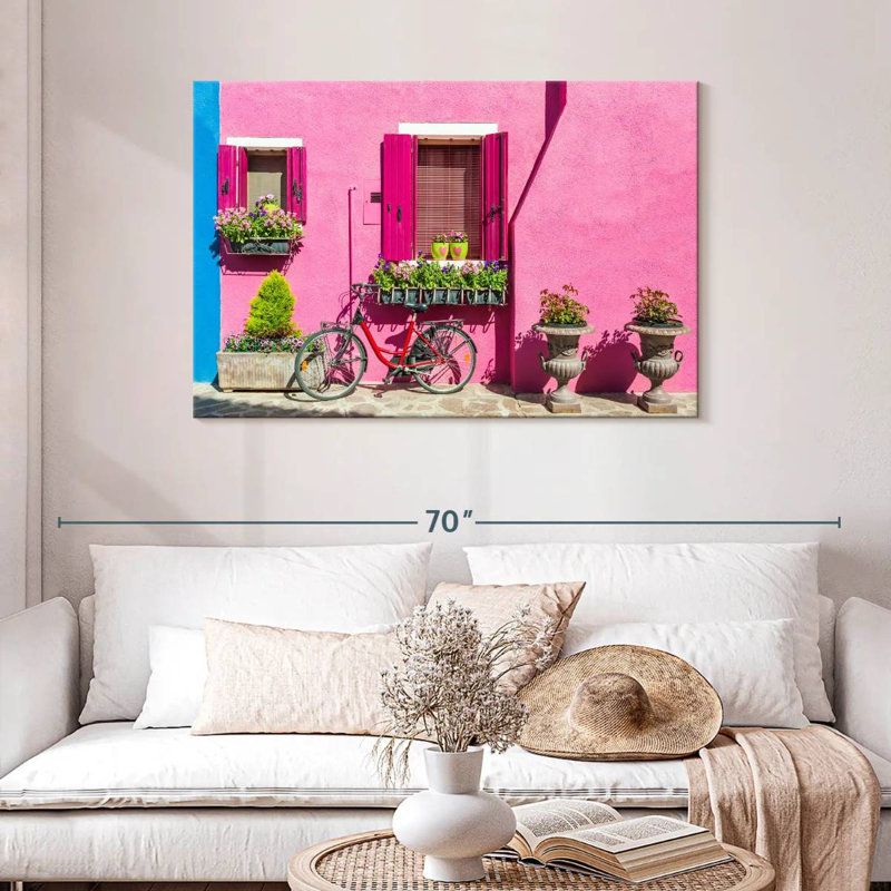 Lilie rose Burano House, H 30 po x l 45 po