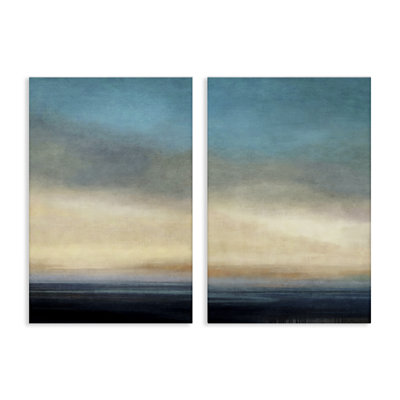 «Calm Tranquil Sea horizon», ensemble de 2 toiles murales par Suzanne Nicoll