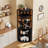 72.5" Tall Corner Bar Cabinet With Led Lights, Wine Storage Cabinet Liquor Stand With Tambour Sliding Doors & Shelves-1145329144