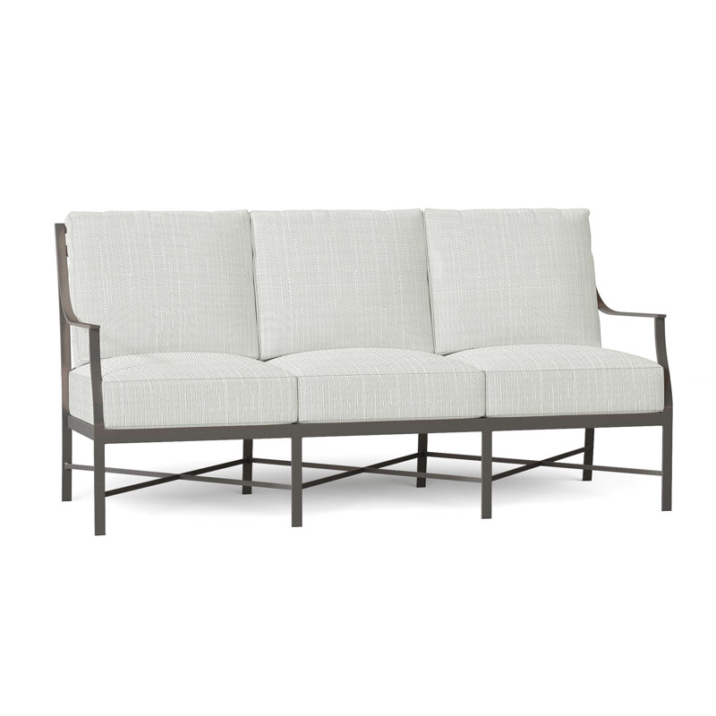 Monaco Aluminum Sofa - Slate Gray, Verona Silver Sunbrella®, Slate Gray, Welt