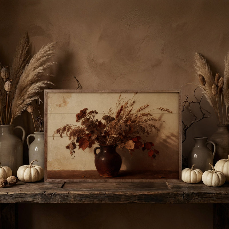 Dried Oak Leaves Light, H 5 po x l 8 po