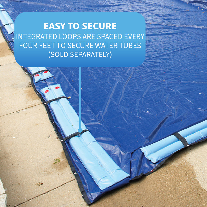 Royal Blue Rectangular In-Ground Winter Pool Cover 16 ft x 36 ft
