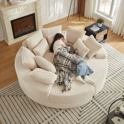 Ensemble de très grand fauteuil inclinable convertible 2-en-1 en velours côtelé avec coussins