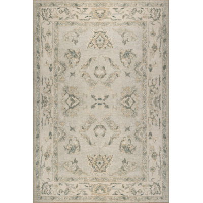 Tapis vert à motif tissé en chenille Lucien