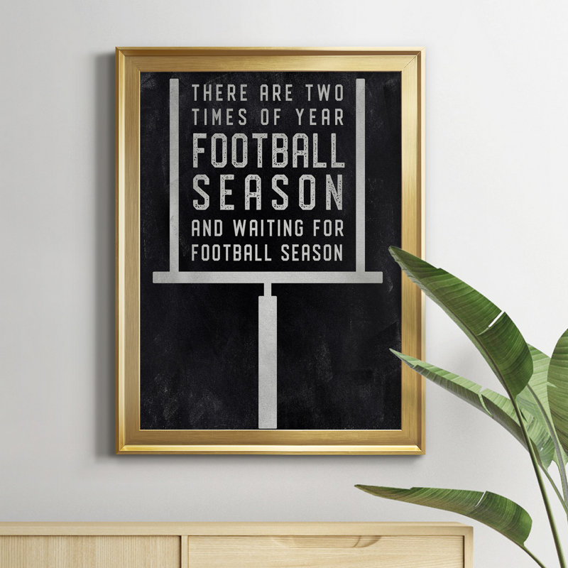 «Football Season», art textuel sur toile, H 18,5 po x l 24,5 po x P 1,5 po, Or