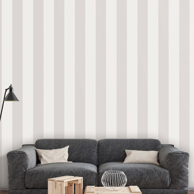 Doe 10m x 52.8cm Matte Wallpaper Roll, Light Grey/White
