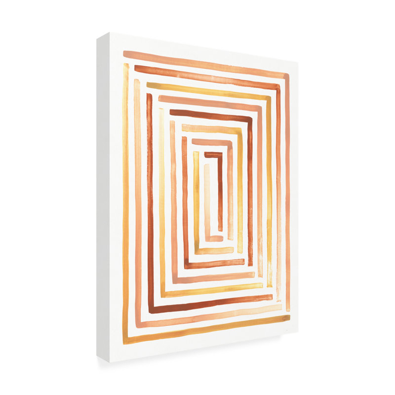 Desert Sunset Pattern Canvas Art in Warm Tones, 35" x 47"