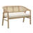 Solenne Mid-Century Modern Solid Wood & Cane Upholstered Loveseat with Curved Frame-124279736