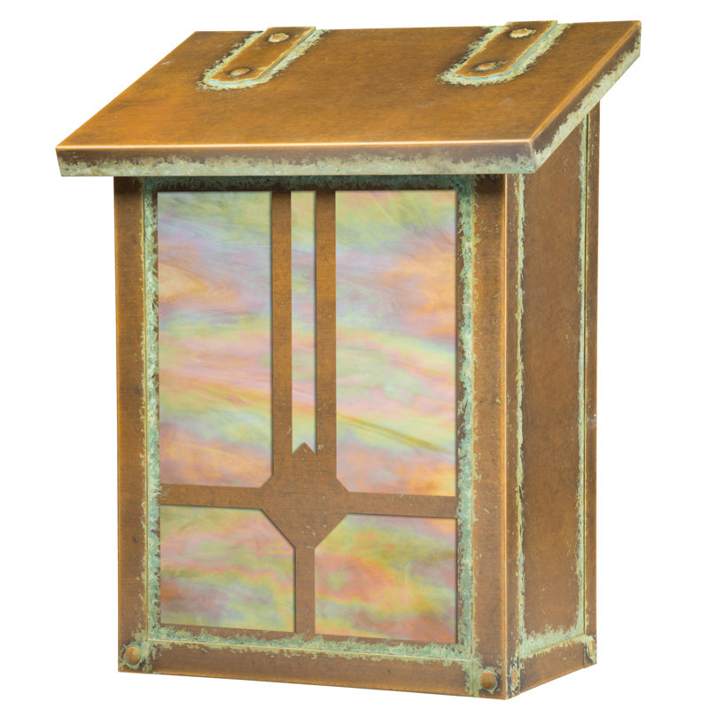 Boîte aux lettres murale, Vert nouveau, Or irisé