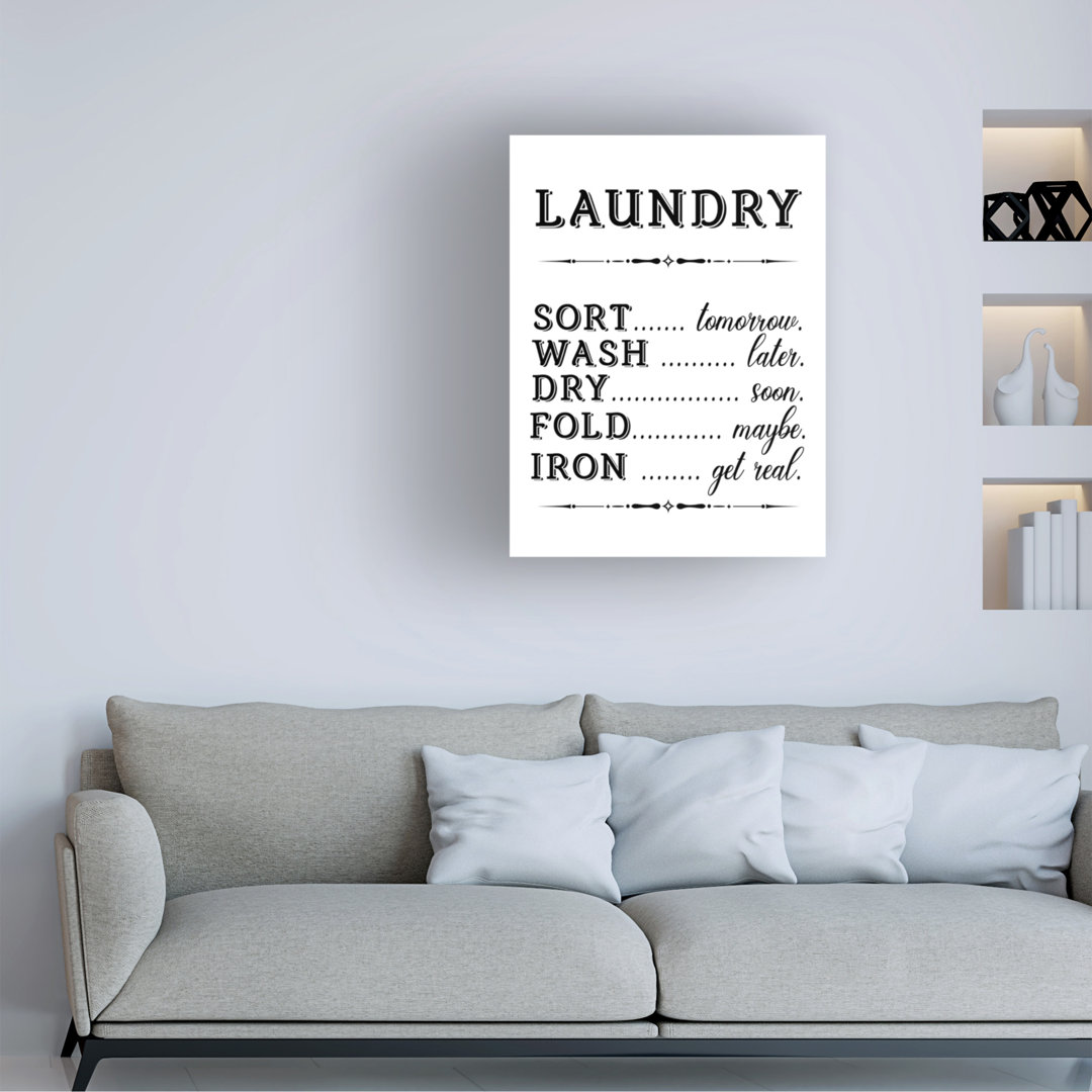 Laundry Signs G by Jean Plout - Wrapped Canvas Textual Art Gracie Oaks 