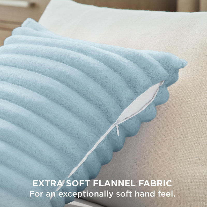Bedsure Striped Throw Pillow Covers, Light Blue