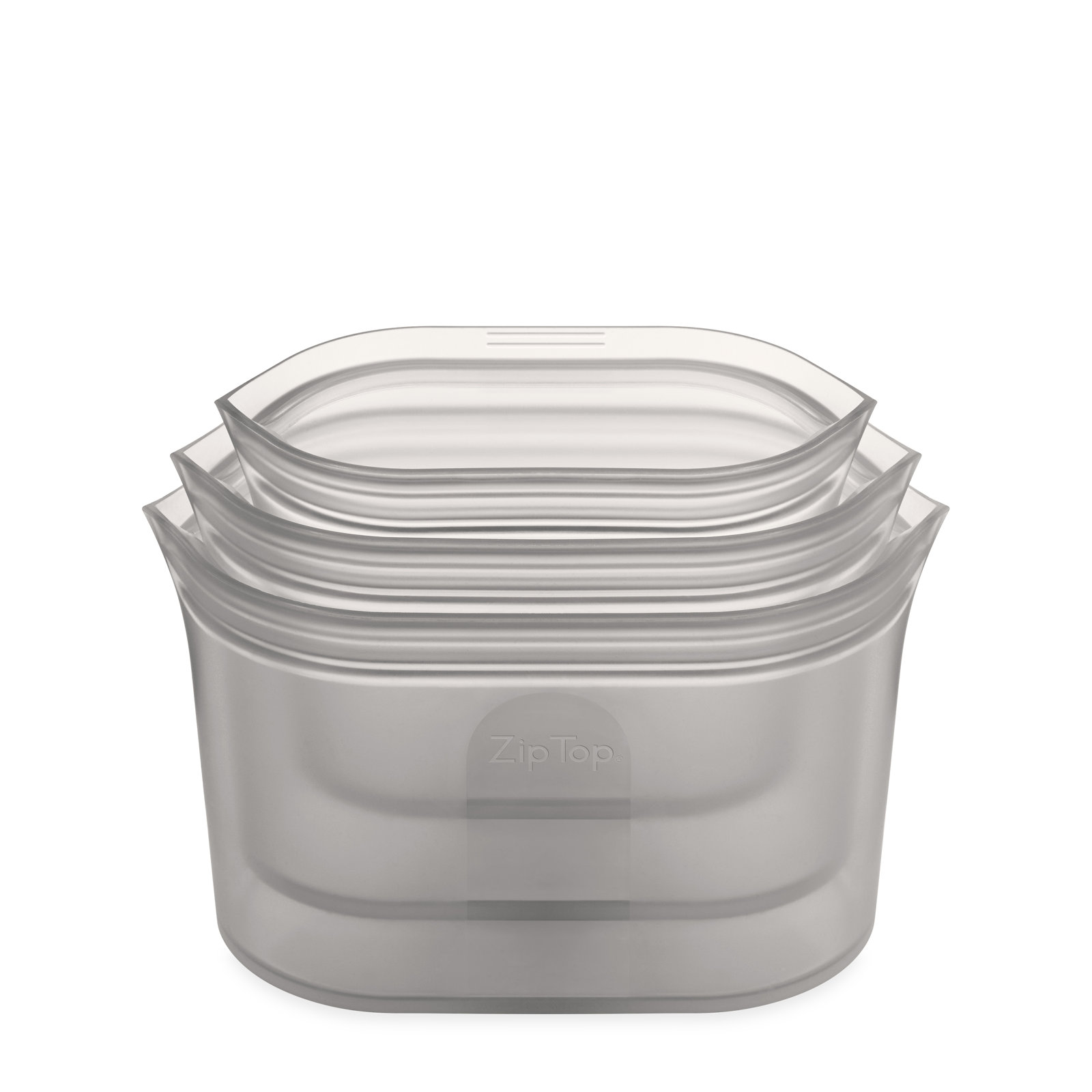 Zip Top Dish Food Storage Container Set, Gray