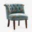 American Style Blue Fabric Accent Chair with Birch Frame for Home Use